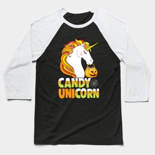 Cute Candy Corn Unicorn Shirt Halloween Girls Outfit Baseball T-Shirt